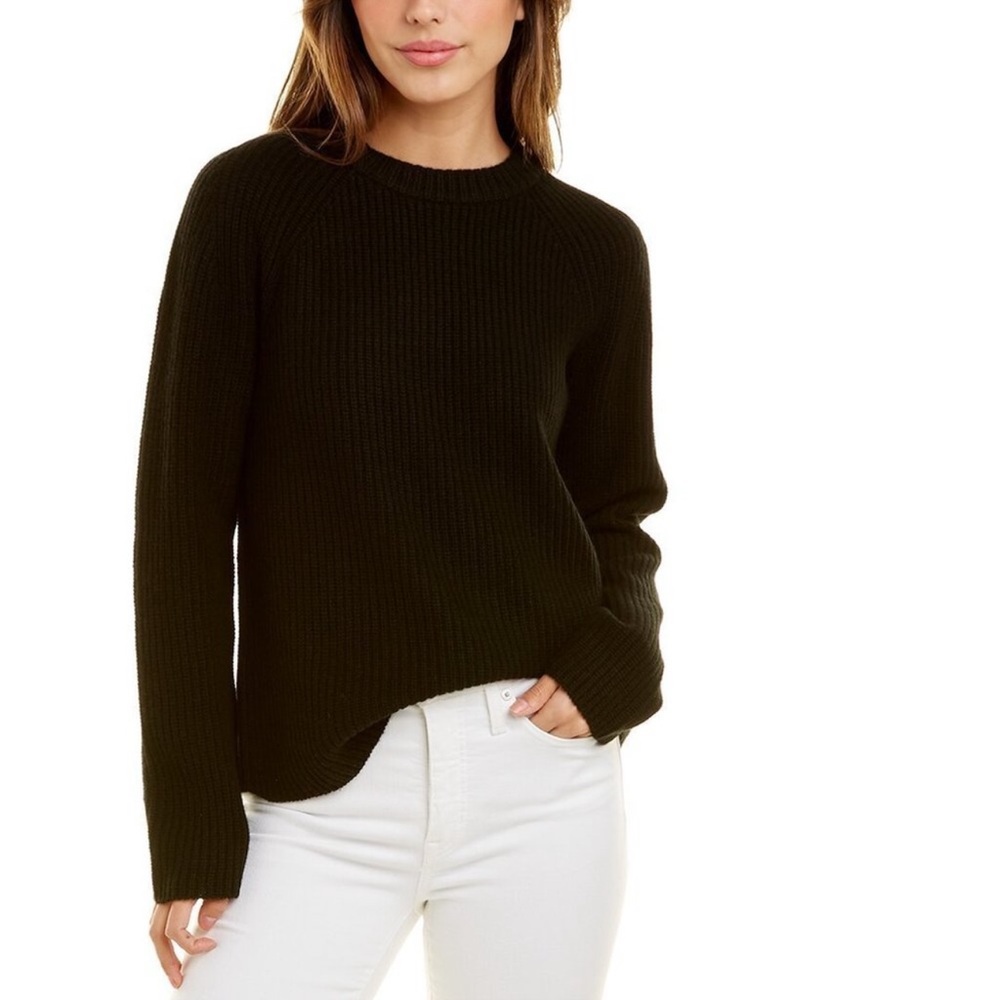 Vince Shaker Rib Cashmere Fisherman Pullover sweater Crew neck Size Small